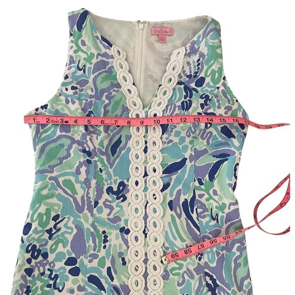 Lilly Pulitzer Ryder Lilly's Lilac Nice Ink Lace Front Shift Dress Size 6 Preppy - Picture 10 of 16